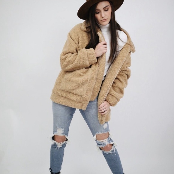 Show Me Your Mumu Cordelia Fleece Teddy Jacket Butterscotch - Picture 2 of 8